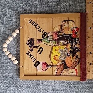 Sarcastic Wine and Cheese Decorative Wall Sign